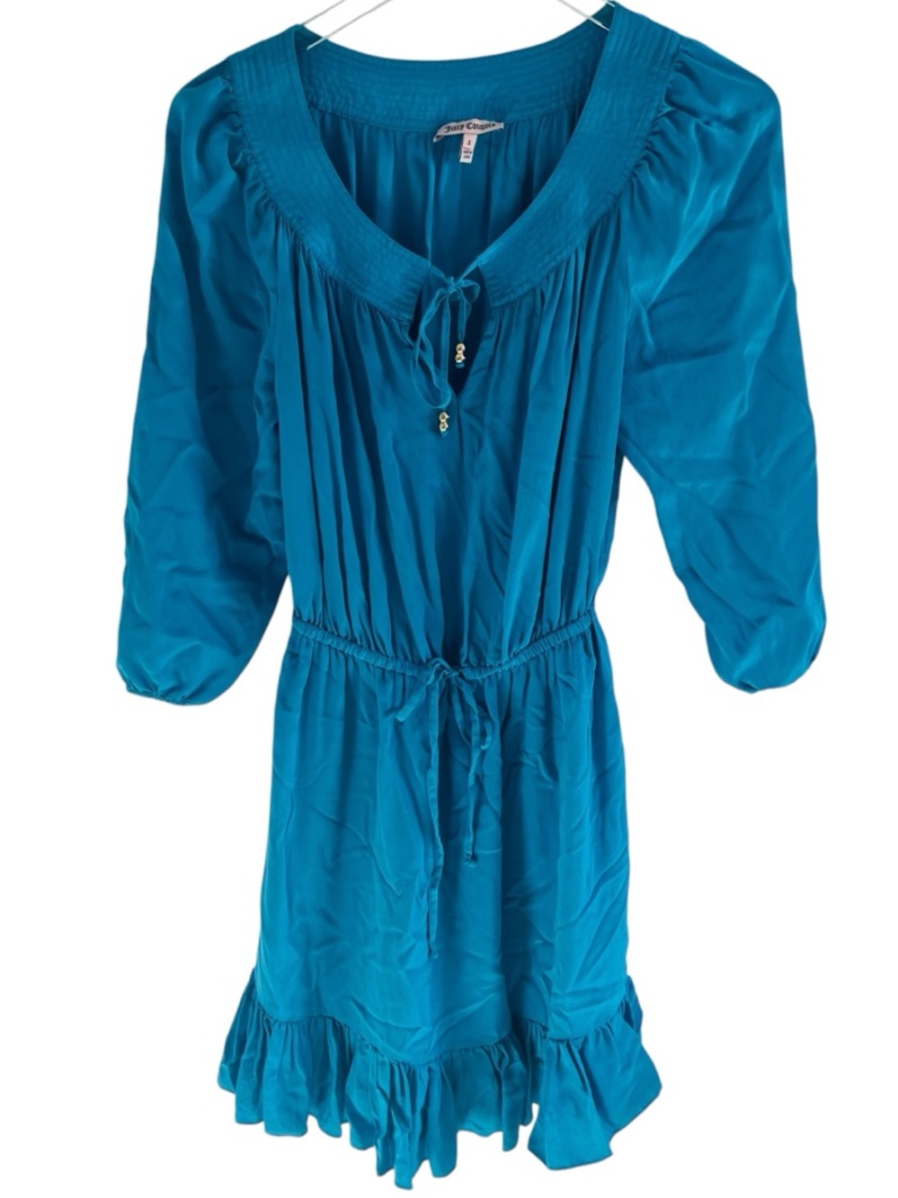 Juicy Couture Teal Tunic Dress with Drawstring Waist